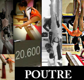 Oréane Léchenault à la poutre lors des Coupes France de gymnastique 2011