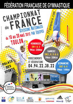 L'affiche des championnats de France divisions nationales par équipes 2012